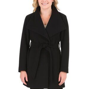 DKNY Women’s Black Wrap Coat – Belted – Size Small (S/P) – Brand New With Tags